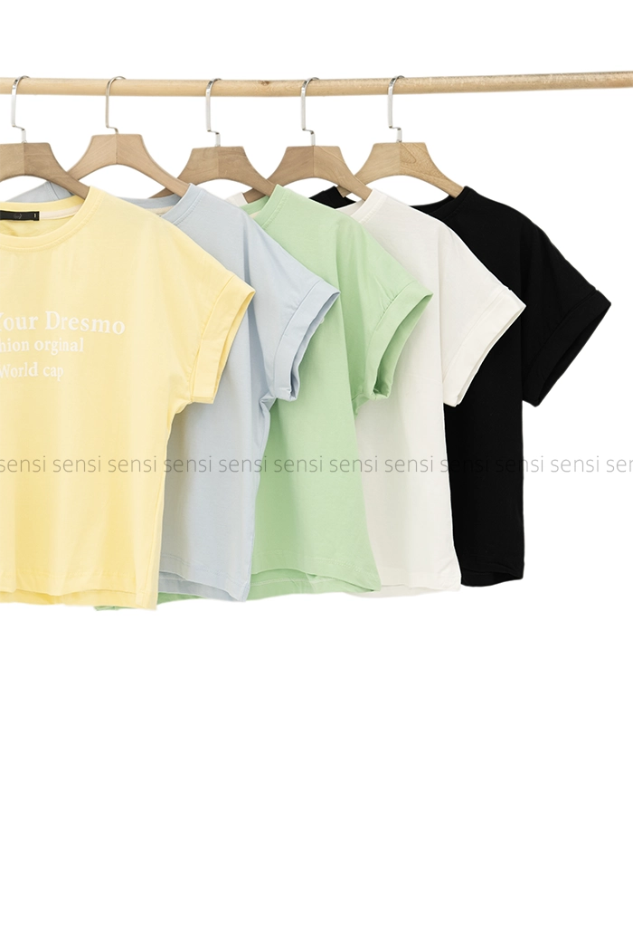 کراپ باکسی آستین دوبل flowکد1005440